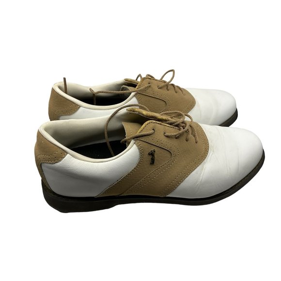 Lady Fairway Woman"s Size 9 Tan/White Leather Golf Shoes‎ - Picture 4 of 13